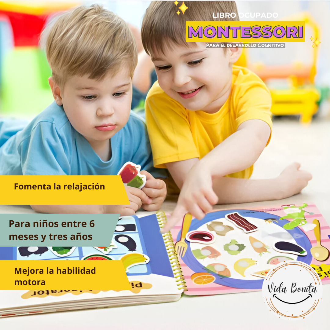Libro Ocupado Montessori para el Desarrollo Cognitivo